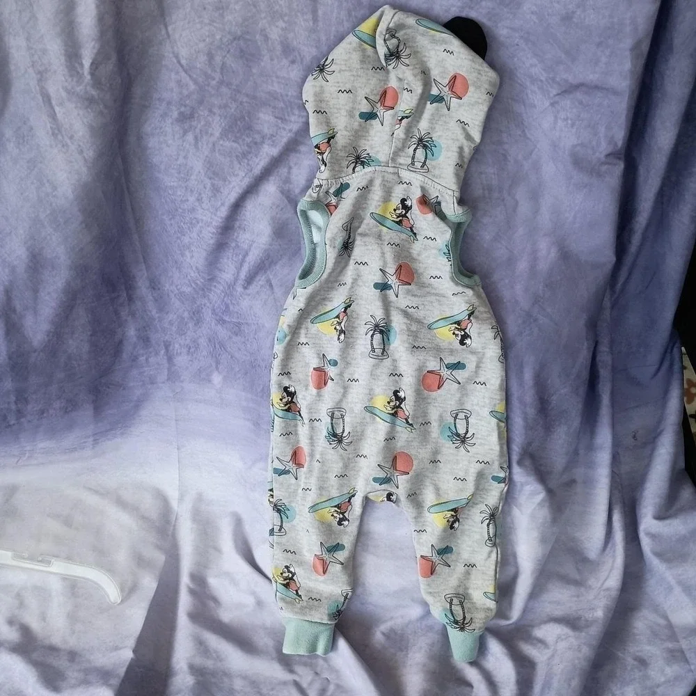 Disney Baby Surfing Mickey Mouse Hooded Zip Up Romper